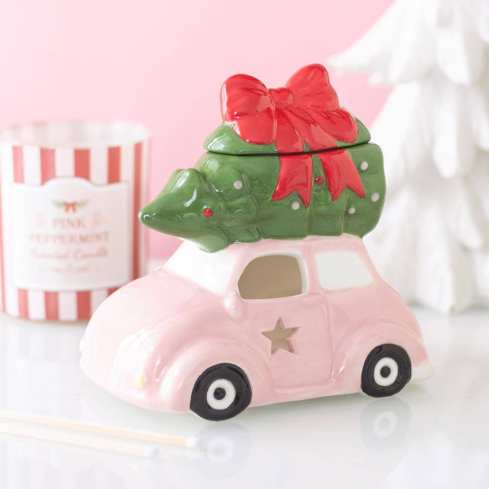 Duftlampe Rosa Auto mit Weihnachtsbaum